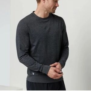 Vuori Men Ponto Performance Crew Charcoal Heather Size Small euc